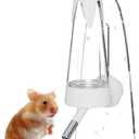4.2 Oz Hamster Water Bottle with Stand No Drip for Syrian Dwarf Hamsters, Gerbils, Little Mouse, Small Pet Rodents (White, with Stand)