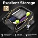 A11N SPORTS Tournament Pickleball Bag Backpack for Men & Women, Holds 4 Paddles, Shoe Compartment, Fence Hook, One Size