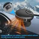 Car Heater Portable Car Heater Auto Heater Auto Portable Heater Plug Into Cigarette Lighter 2 in 1 Heating & Cooling Fan 12V 150W Car Heater 360Rotatable Windshield Defrost Defogger for Cars (Black)