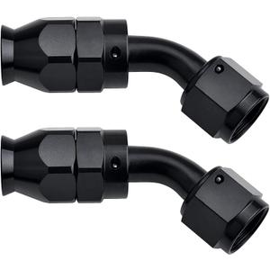 EVIL ENERGY 10AN PTFE Hose End Fitting 45 Degree Black for PTFE Hose Only 2PCS