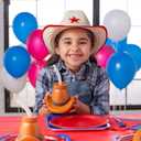 Fun Express Cowboy Party Favors - Western Cups with Lids & Straws 12 Pack | Cowgirl Birthday Party Supplies for Kids | Rodeo Themed Celebrations | Plastic Cowboy Hat Cups 15oz | Boot Cup Design