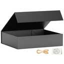 PSHVYM Gift Boxes with Lids, 11.5x7.8x3 In Black Gift Box for Presents Magnetic Closure for T-Shirts, Gloves, Scarves, Books, Baby Clothes, Robes Clothing Gift Wrap, Contains Card, Ribbon