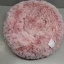 WESTERN HOME WH Calming Dog & Cat Bed, Anti-Anxiety Donut Cuddler Warming Cozy Soft Round Bed, Fluffy Faux Fur Plush Cushion Bed for Small Medium Dogs and Cats (20")(Pink)