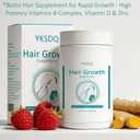 Hair Growth Biotin 10000mcg Supplement with Vitamins A C D E & Calcium - 30-in-1 Formula for Hair & Nails Support, for Women & Men, 30 Servings (1)