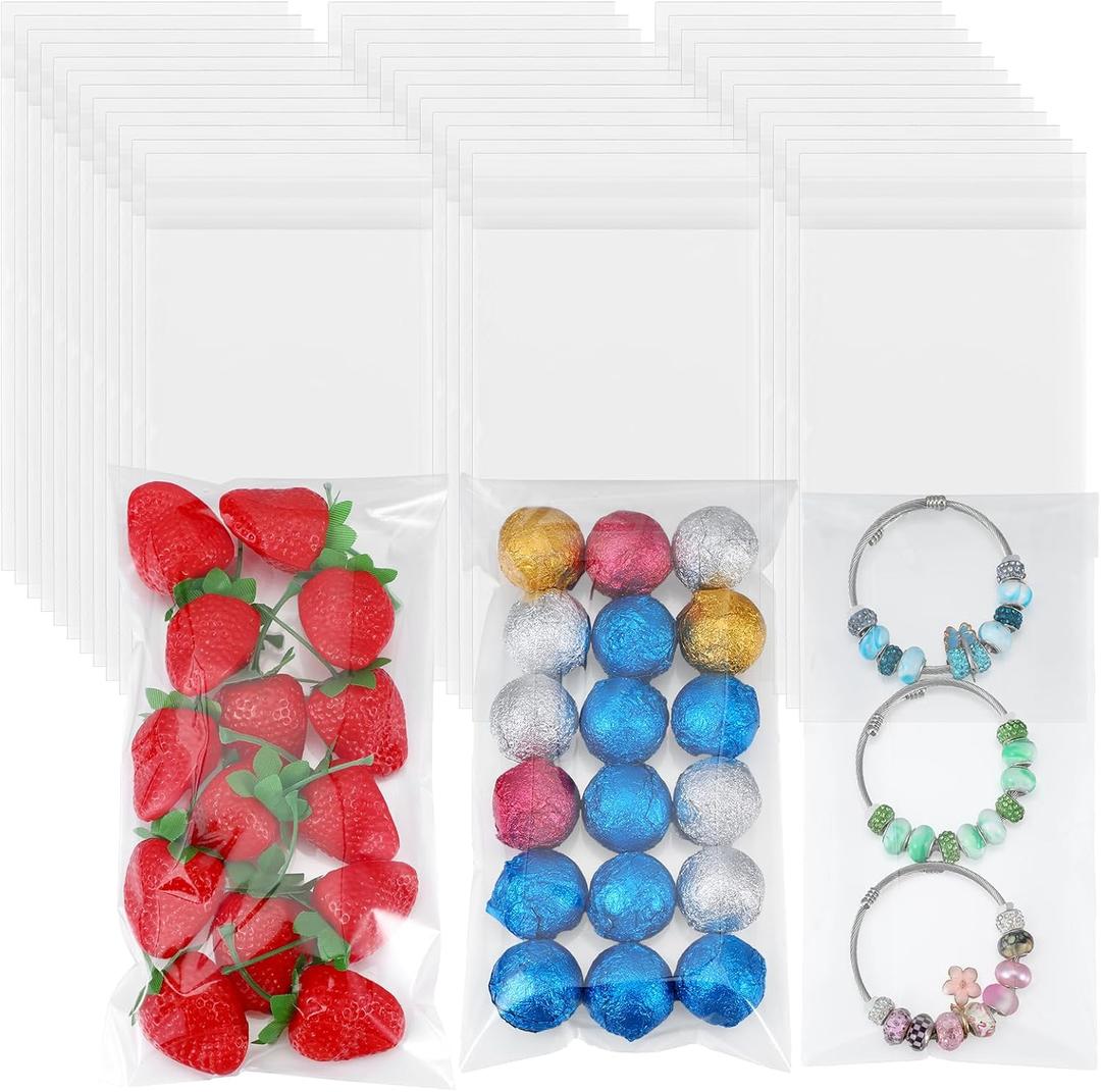 300 Pcs Chocolate Wrappers Packaging, 4.33 x 7.87 Inch Candy Bar Wrappers for Chocolates - Self Adhesive Clear Chocolate Bar Packaging Bags for Homemade Treats