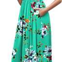 WEACZZY 2026 Summer Long Dresses for Women Wrap Empire Pleated Waist V Neck Short Sleeve Elegant Maxi Dress with Pockets (XXL)