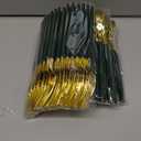 Goodluck 90 PCS Green Gold Plastic Silverware Set for 30 Guests,30 Knives, 30 Forks and30 Spoons, Food-grade material free of BPA, Gold Plastic Cutlery Ideal for Weddings, Birthdays, Graduation