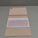 BQSS for iPad Air 13 Inch Case Keyboard (M3/M2, 2025/2024) & iPad Pro 12.9 inch (6th/5th/4th/3rd Gen), 7 Colors Backlit Wireless Detachable Folio Keyboard Cover with Pencil Holder (Light Pink)