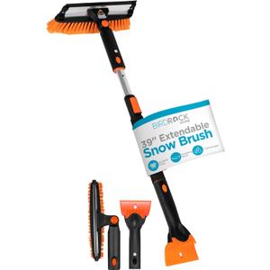 39" Extendable Snow Brush with Squeegee & Ice Scraper | Foam Grip | Auto Snow Brush | Auto Ice Scraper | Car Truck SUV
