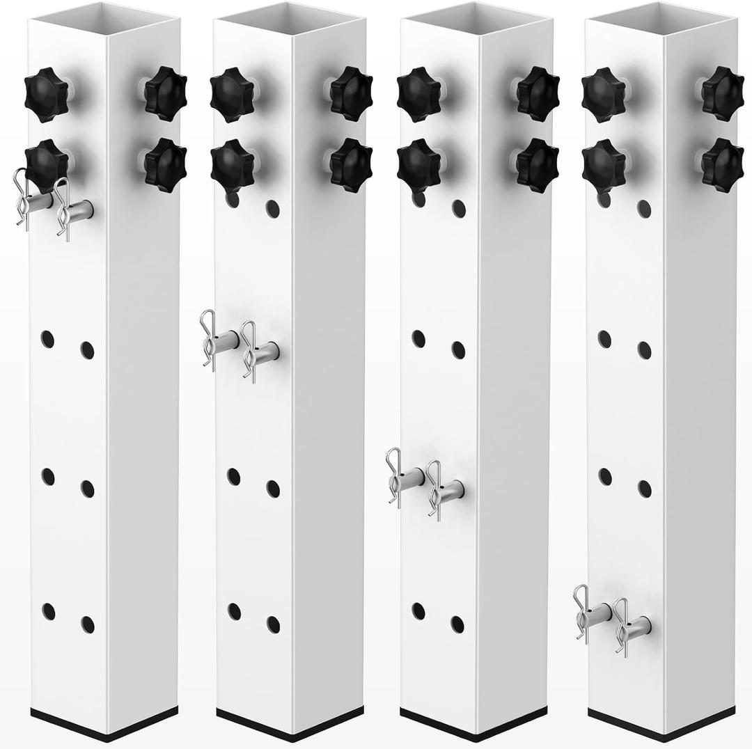 2025 Up-Grade 4 Pack Carbon Steel Dorm Bed Riser 2.39" Diameter Metal Bed Riser Tall Bed Riser for Dorm Wooden Bed Frame Table Adjust Height 3.2", 5.1", 8.1",11.2" (for Bed Leg 1.5-2.3")