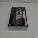 Farberware Textured Grip Stainless Steel Knife Set, 15 Piece, Stainless Steel (Black)