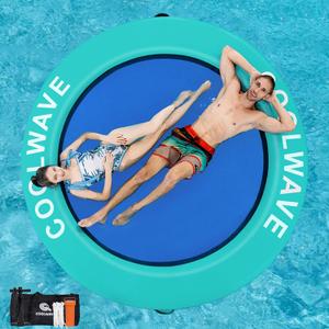 COOLWAVE Inflatable Water Hammock Floating Dock, Inflatable Raft for Family and Friends, Round Floating Ring for Parties, Water Float for Pool and Lake, Fits Multiple People(8GDB)