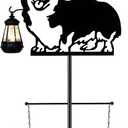 ANGELLOONG 51" Solar Corgi Silhouette Dog Welcome Sign with Lantern, Outdoor Decorative Corgi Gifts for Garden Yard Lawn Patio Pathway