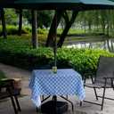 Melaluxe Spring/Summer Wrinkle-Free Waterproof Outdoor Tablecloth with Umbrella Hole and Zipper, 60-Inch-by-84 Rectangle