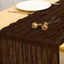 Brown Cheesecloth Table Runner 35x120 Inch Gauze Cheese Cloth 8 Pack for Jungle Theme Party, Boho Decor, Retro Decoration