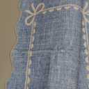 GarveeHome Scalloped Bow Rug for Kitchen Floor, Solid Blue Rug for Dorm, Washable Entryway Rugs 2x3 Soft Low Pile Non Slip Scalloped Rugs for Nursery Bedroom Decor Hallway