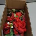 HUAESIN Valentine Centerpieces for Tables Valentines Day Flowers in Vase Red Artificial Roses with Light Valentine's Day Decorations for Wedding Party Kitchen Dining Room Home Decor