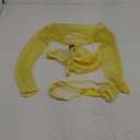 Avidlove Sexy Lingerie Set Rave Outfits For Women Fishnet Long Sleeve Crop Top Sheer Bra and Panty 3 Piece (Small)