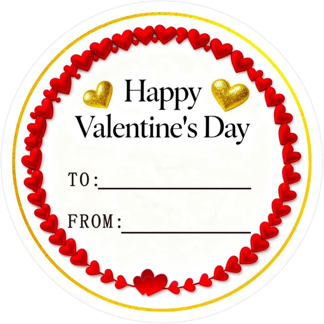 2 x Happy Valentine's Day Stickers 60Pcs Valentine's Day Gift Stickers for Gift Wrapping Signature Decoration and Wedding Invitation Card Bridal Shower Valentines Party Favor