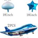 31inch Large Airplane Blue Party Decoration Airplane Balloon Birthday Party Supplies (Two airplanes)