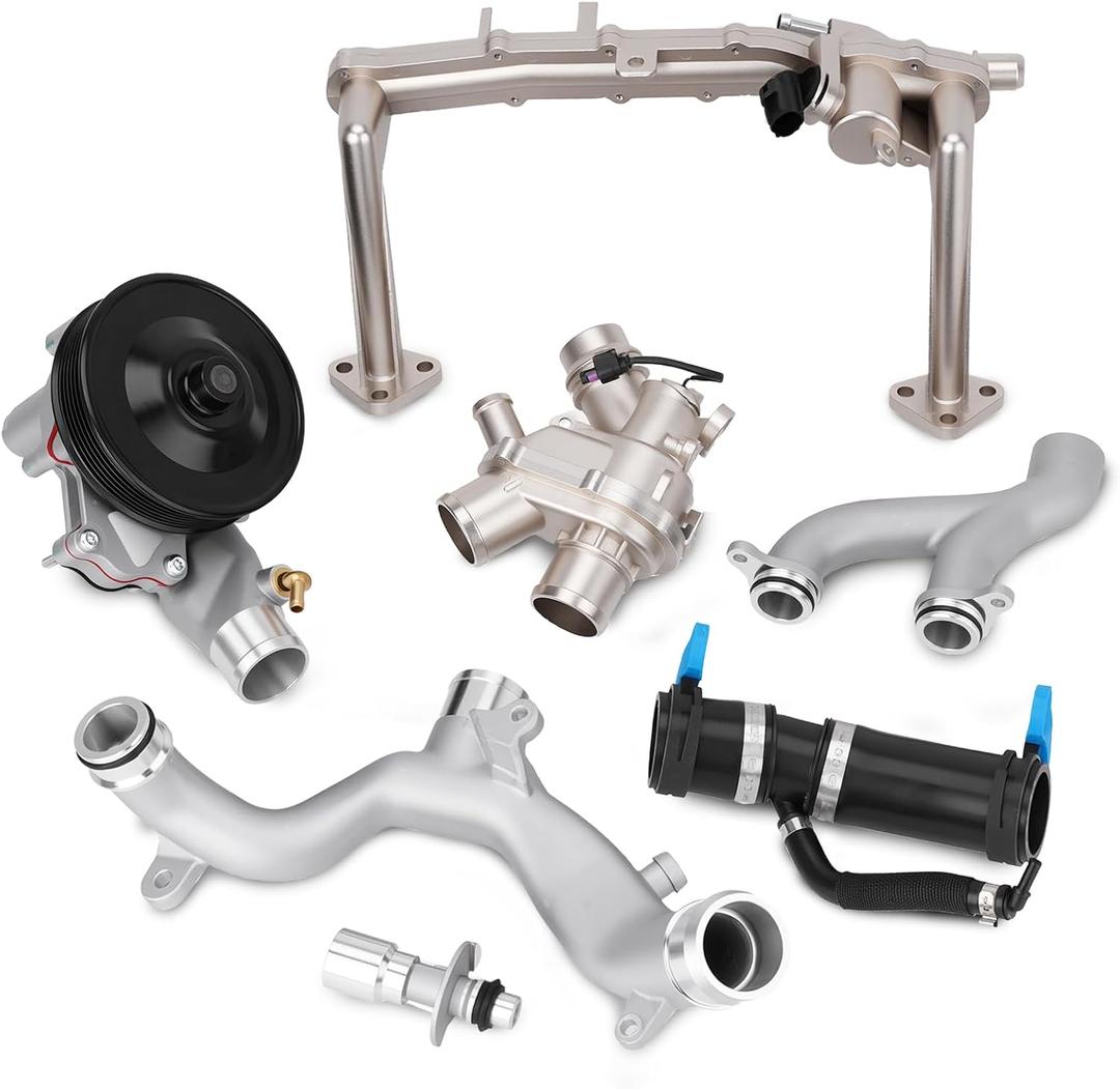 Upgraded Aluminum Coolant Water Pipe System Kit Compatible with Jaguar F-Type F-Pace XF XJ Discovery & Range Rover 2010-2021, Replaces LR107288 LR092992 LR109401 LR090630 LR048474 LR097165