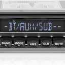 Retro Vintage Radio for Classic Vehicle - Single Din Bluetooth Car Stereo with AM FM USB AUX EQ Subwoofer RCA Output