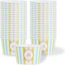 Restaurantware Ice Cream Cups 50 Pack of 8 oz Leak-Resistant Disposable Dessert Bowl Frozen Yogurt Cup Round Paper Container For Cold And Hot Desserts