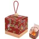 HannaFires 50PCS Chinese Wedding Double Happiness Favors - Red Floral Candy Treat Gift Boxes with Handle, Chinese Style Party Favor Boxes for Guests, Engagement, Wedding & Celebration