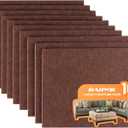 Furniture Pads 10 Pieces Self Adhesive Furniture Felt Pads, 8" x 6" Cuttable Felt Chair Pads, Anti Scratch Furniture Floor Protectors for Furniture Legs Hardwood Floor, Brown