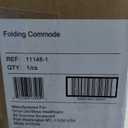 Drive Medical 11148-1 Folding Steel Bedside Commode Chair, Portable Toilet, Supports Individuals Weighing Up To 350 Lbs, with 7.5 Qt. Bucket and 13.5 Inch Seat, Grey