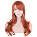 Morvally 23" Long Wig Big Wavy Heat Resistant Synthetic Straight Hair with Bangs for Cosplay Costume Halloween Party (Auburn)