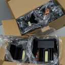 FUPE 4Pack 20W Led Black Outdoor Wall Sconces Light Fixtures Modern Exterior/Interior Waterproof Porch Wall Mounted Lighting Outside Wall Lamps for Garden Shop Yard Patio Home Entryway Park Staircase (Black Tri-color dimming 4pack)