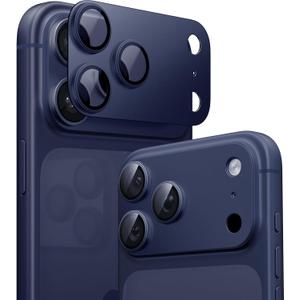 TORRAS for iPhone 17 Pro Max Camera Lens Protector, [Metal Frame] with Military Grade 9H+ Tempered Glass, Full Coverage, Anti-Scratch, 12 FT Shatterproof, Case Friendly, One-Piece, Deep Blue, 1 Pack
