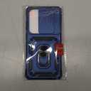 Janmitta Compatible with Samsung Galaxy S26 Ultra Case Built in Slide Camera Lens Cover+Screen Protector+Finger Ring Holder Kickstand,Heavy Duty Shockproof Full Body Phone Cover,2026 Blue