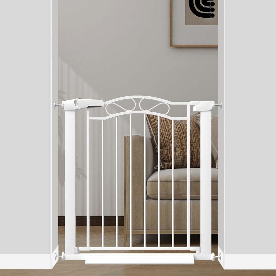 Fairy Baby Extra Wide Press Mounted Baby Gate Indoor for Kids Or Pets Walk Thru No Drill Long Dog Gates for The House Doorway Child Safety Gate 29.53"-32.28"