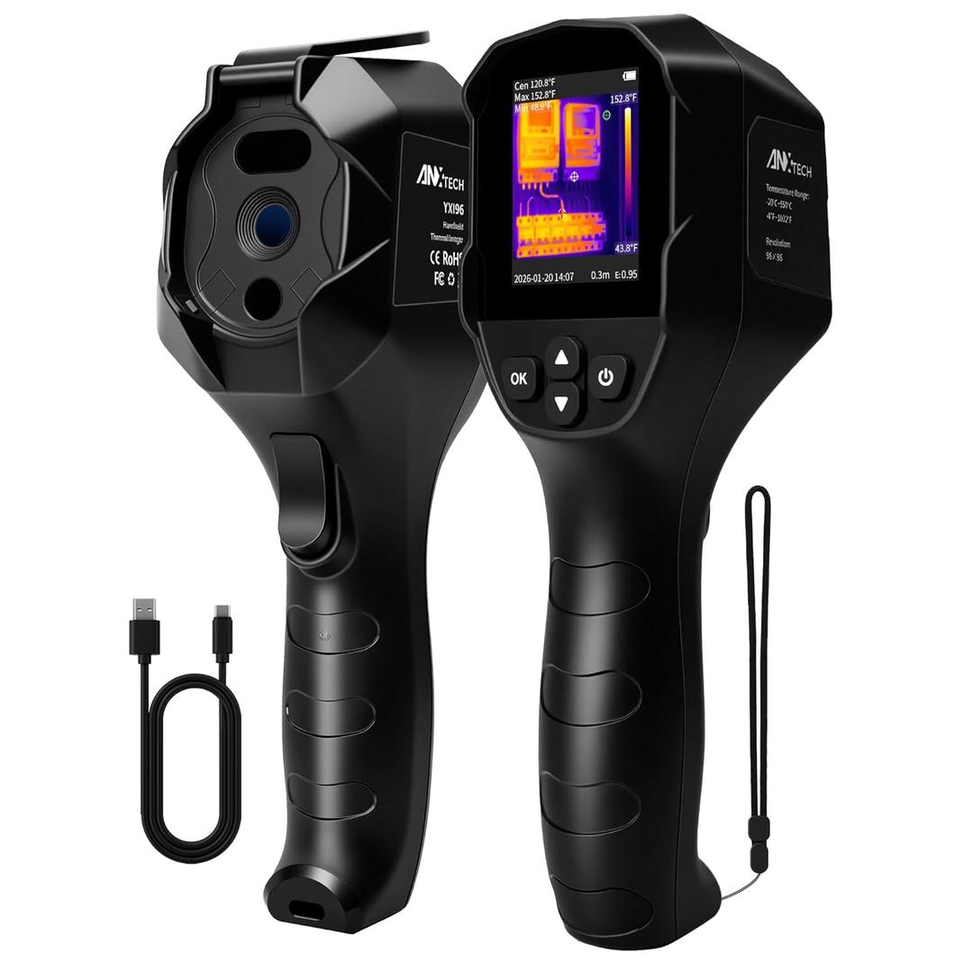 Thermal Camera for Home Inspection, 240240 TISR Infrared Camera with 14-Hour Battery Life, 25Hz Handheld Thermal Imager with 50FOV for Water Leak Detection, HVAC, Electrical Inspection (Black)