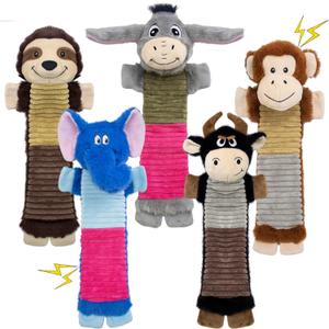 5 Pack No Stuffing Dog Squeaky Toys, Dog Chew with Crinkle and Squeaker, Cute Animal Plush to Keep Them Busy for Tug of war, Not Suitable for Aggressive Chewers