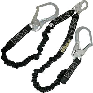 AFP 6FT Double Leg Internal Shock Absorbing Safety Fall Protection Lanyard with Dual Pelican Rebar & Snap Hook | Heavy-Duty Webbing | OSHA & ANSI Rated (Steel)
