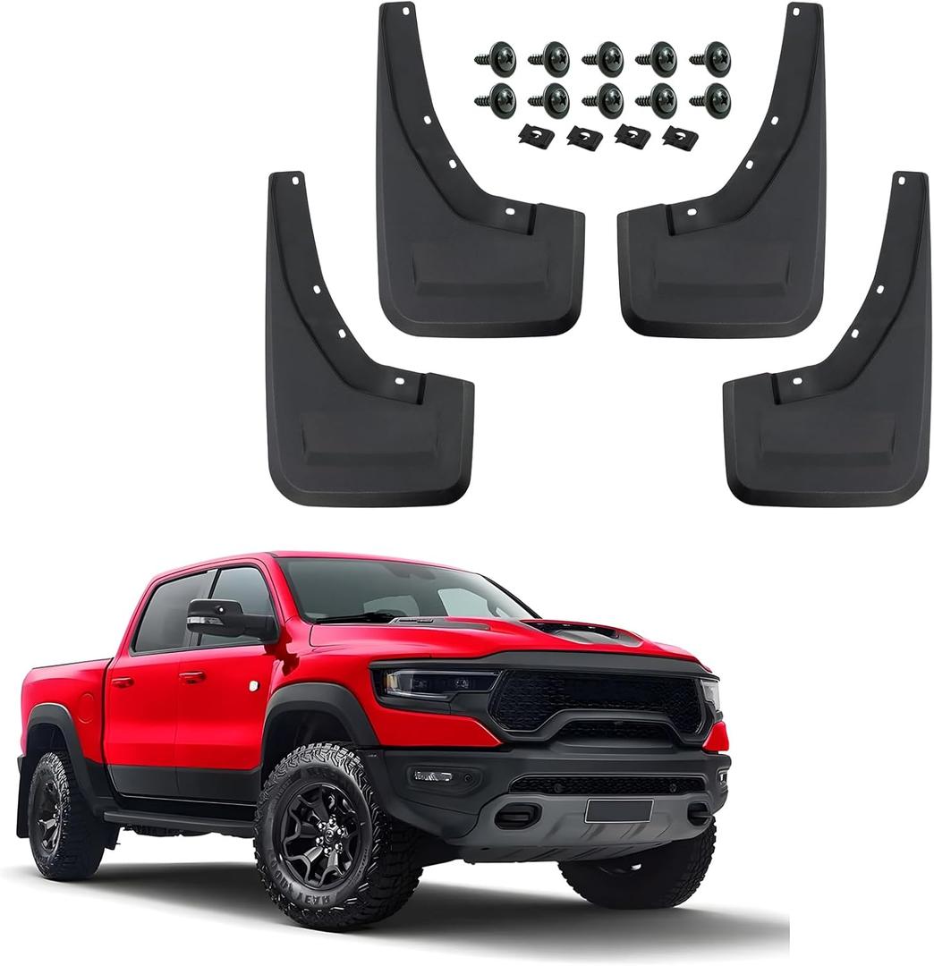 Mud Flaps Mud Guards Replacement for Dodge Ram 1500 TRX 2021-2024 Mudflaps Mud Splash Guards Front and Rear No Drilling Required 4PCS