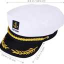Captain Yacht Hat Boating Cap, Adjustable Sailor Marine Admiral Cosplay Hat for Men Women Kids Halloween Party Costume Accessories, White (White)