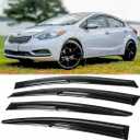 FITS 2014-2018 KIA Forte K3 Sedan 3D Wavy Mugen Style Window Visor RAIN Guard Vent