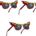 3pcs Funny Hot Dog Eyeglasses, Dance Party Makeup Glasses for Masquerade, 7. 08 X 2. 75 X 3. 54 Inch