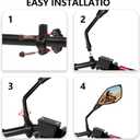 DeYeShiKi ATV Mirrors Motorcycle Mirrors,360 Degrees Ball-Type Adjustment,7/8" Handlebar Mount,8MM 10MM Threaded Bolt Compatible with Motorcycle Scooter Moped Polaris Sportsman Dirt Bike