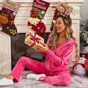 Velour Track Suits for Women Set Fall Sweatsuits 2 Piece (Black, S)