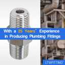 LTWFITTING Class 3000 Stainless Steel 316 Pipe Hex Nipple Fitting 1/8" Male NPT Air Fuel Water (Pack of 5)