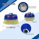 SALI 6 Pack Wire Cup Brush, 4 Inch Coarse Crimped Cup Brush for Grinders, with 5/8 Inch Arbor for Heavy Cleaning Rust, Stripping and Abrasive, for Angle Grinder