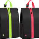 Smell Proof Shoe Bags for Travel-Soccer Cleat Bag Smell Proof with Active Carbon Fabric | Odor-Absorbing Water-Resistant Track Shoe bags for Sports (Black & Pink, UP TO US11)