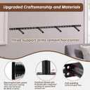 2pcs Heavy Duty Floating Shelf Brackets(Long Hole),43"x8"x1.0" Hidden Black Metal Fireplace Mantel Brackets，Invisible Floating Shelf Hardware for Heavy Duty Books and Wooden Shelves