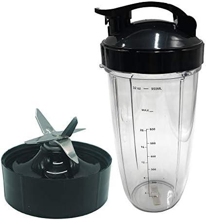 JOYSTAR Replacement extractor blade and 32 Huge cup with Flip Top To-Go Lid, Compatible with Nutribullet prime/balance/lean/Max/select with 1200W Blender Juicer (3)