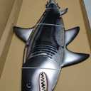 LIFFY Metal Shark Wall Decor, 36 Inch Large Fish Wall Art with Glass Accents, Hanging Ocean Theme Artworks Sculpture Decorations for Indoor Outdoor, Unique Nature Gift for Sharks Lover